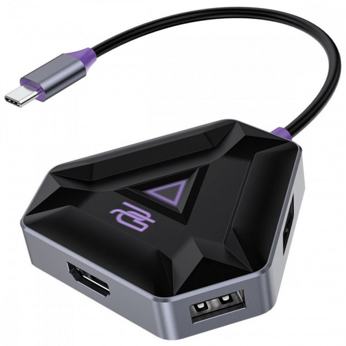 Type-C хаб Proove Gaming Spectre (2*USB3.0 + Type-C + PD100W + HDMI) Dark Gray (HBPG10221205)