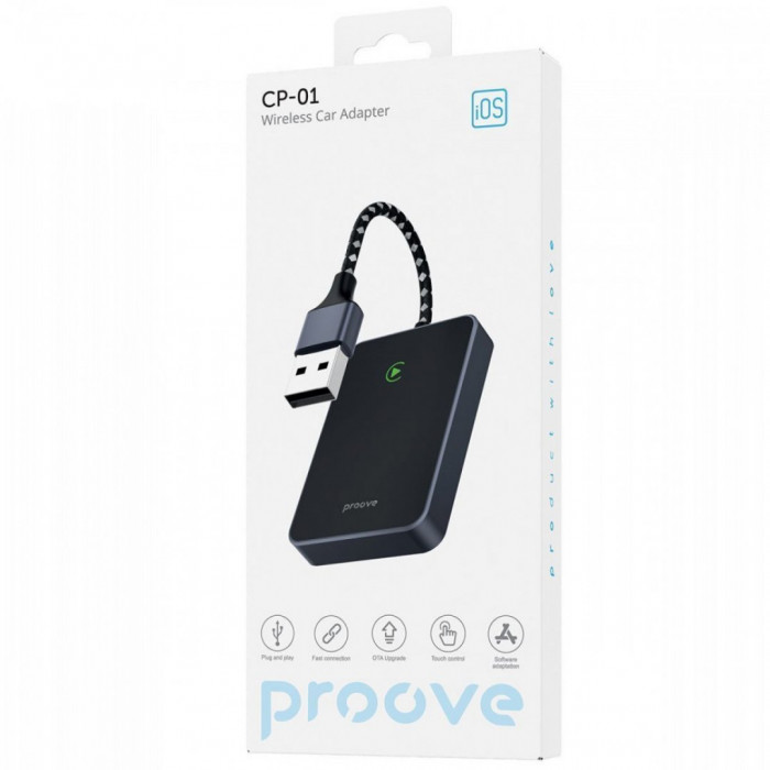 Бездротовий адаптер CarPlay Proove СP-01 Wireless Car Adapter Black (SMCP00100001)