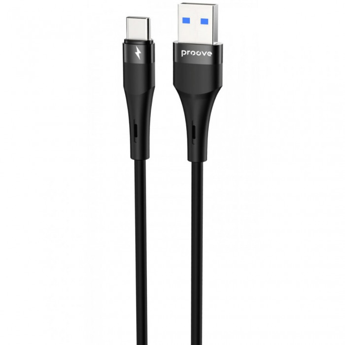 Кабель Proove Light Silicone Plus USB to Type-C 3A (1m) Black (CCLS15001201)