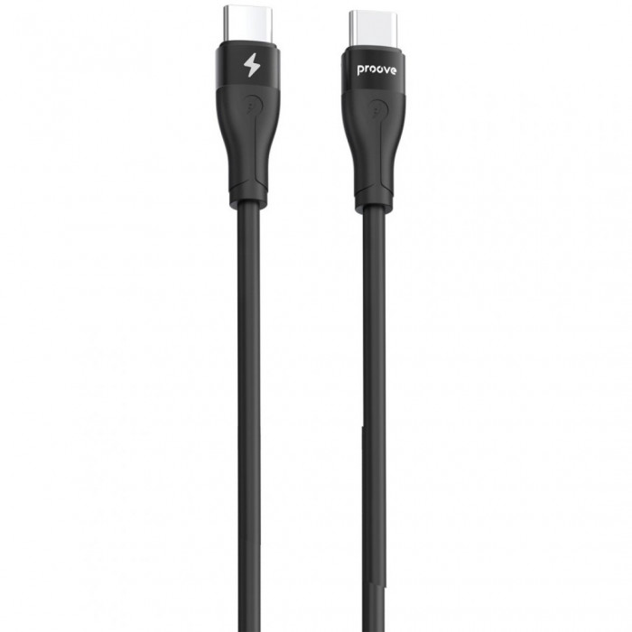 Кабель Proove Soft Silicone Type-C to Type-C 60W (1m) Black (CCSO60002201)