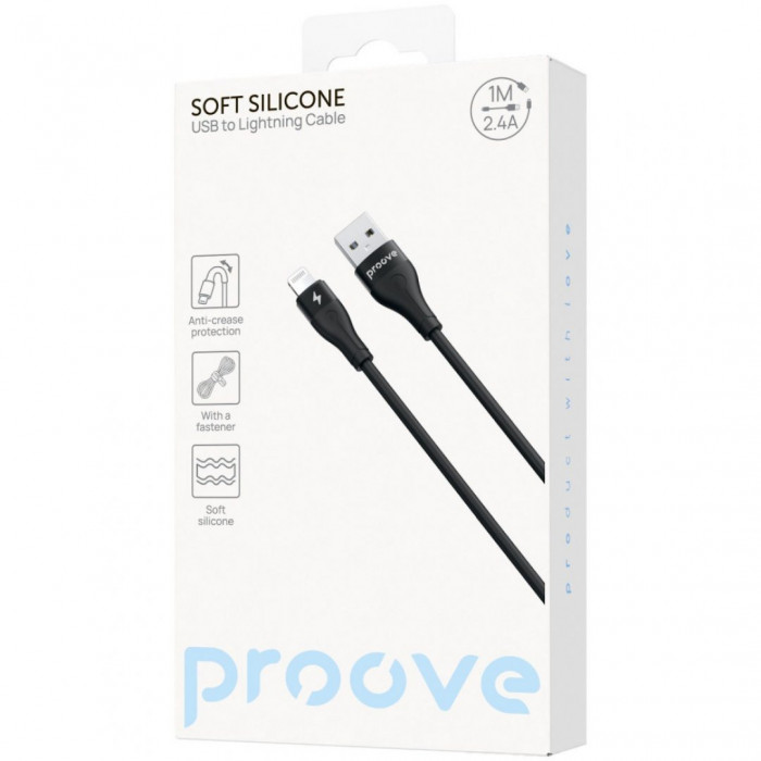 Кабель Proove Soft Silicone USB to Lightning 2.4A (1m) White (CCSO20001102)