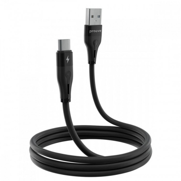 Кабель Proove Soft Silicone USB to Type-C 3A (1m) Black (CCSO20001201)