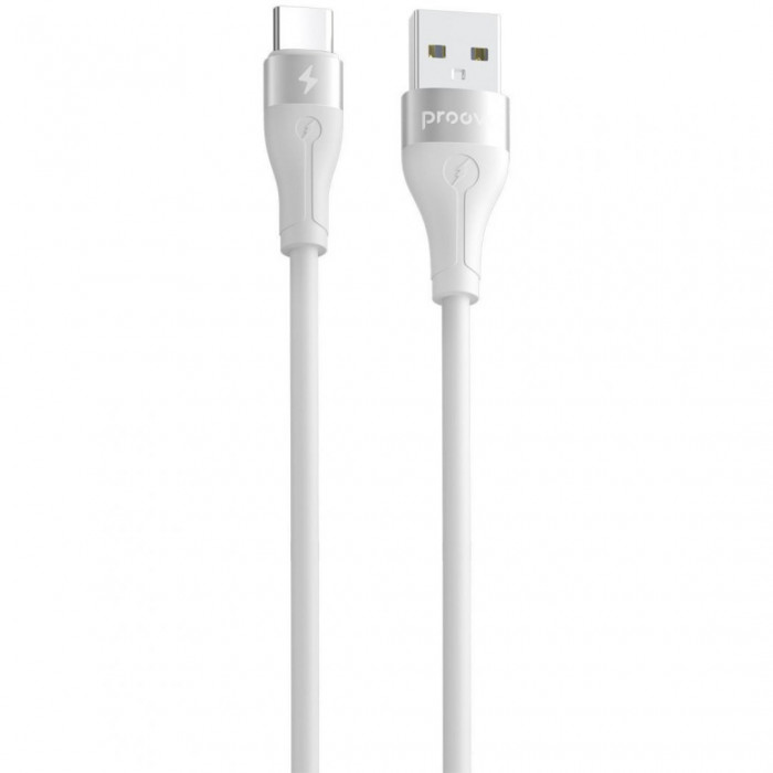 Кабель Proove Soft Silicone USB to Type-C 3A (2m) White (CCSO20001222)