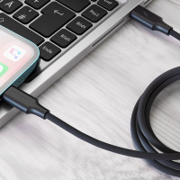 Кабель Proove Striped Silicone Type-C to Lightning (1m) Black (CCSS00002101)