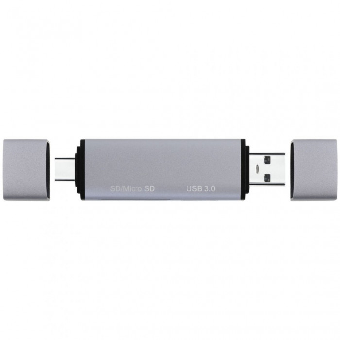 Картридер Proove Arc Link 3 in 1 (USB3.0 + SD Card + Micro SD Card) Silver (HBAL00210014)