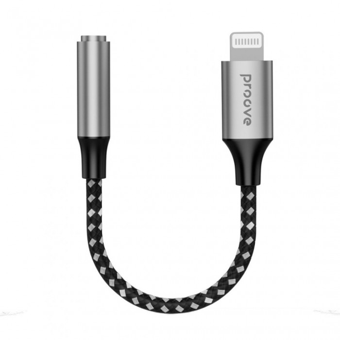 Перехідник AUX Proove SoundMesh Lightning to 3.5mm Gray (ACSM00005101)