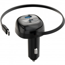 Автомобільний зарядний пристрій Proove Pulsar 65W (Type-C + USB) + Retractable Type-C Cable Black (CCPR65110001)