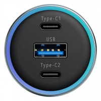 Автомобільний зарядний пристрій Proove Super Charge 130W (2 Type-C + USB) Metal Gray (ACSC13120004)