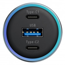 Автомобільний зарядний пристрій Proove Super Charge 130W (2 Type-C + USB) Metal Gray (ACSC13120004)