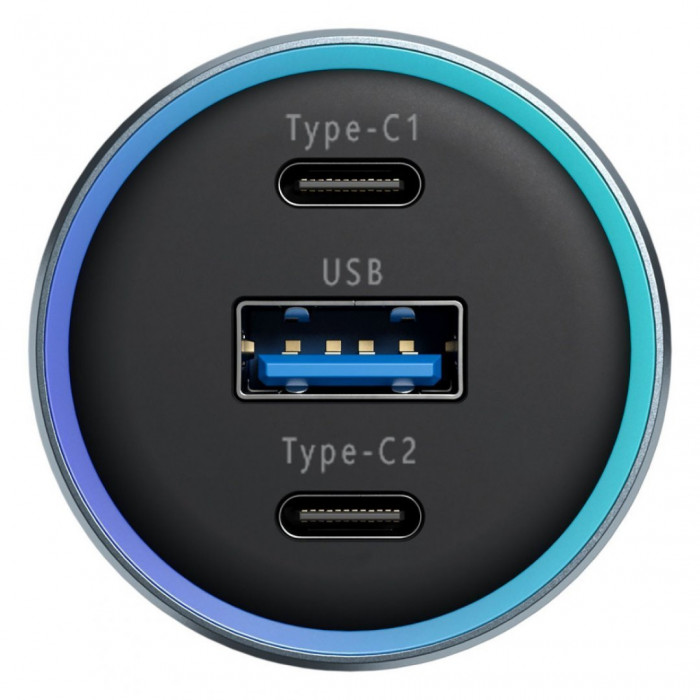 Автомобільний зарядний пристрій Proove Super Charge 130W (2 Type-C + USB) Metal Gray (ACSC13120004)