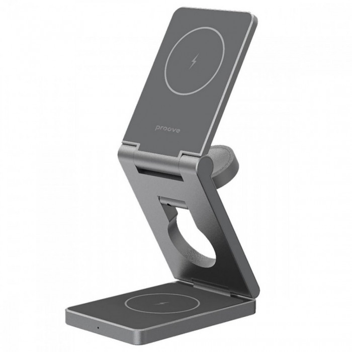Бездротовий зарядний пристрій Proove Titan Volt 3 in 1 Gray (WSTV15000003)