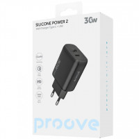 Мережевий зарядний пристрій Proove Silicone Power 2 30W (Type-C + USB) Black (WCSP23110001)