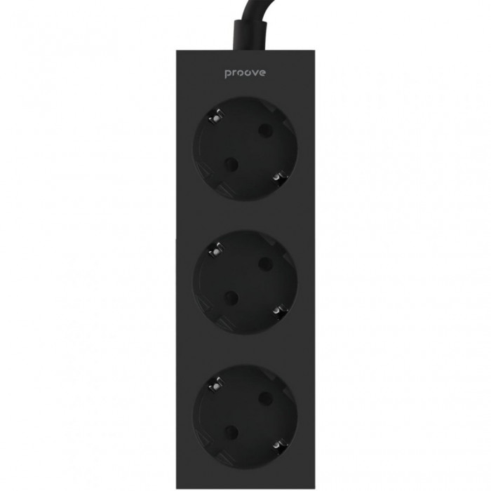 Мережевий фільтр Proove Magnet Strip (3xAC) 1.6m Black (PSMS25000001)