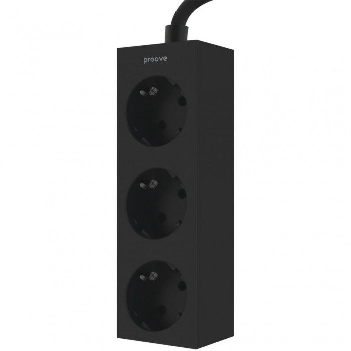 Мережевий фільтр Proove Magnet Strip (3xAC) 1.6m Black (PSMS25000001)