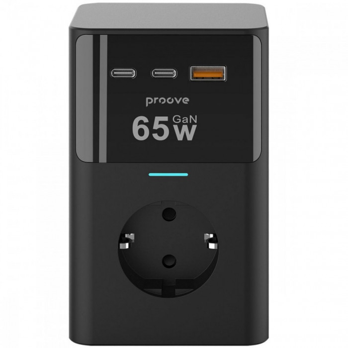 Мережевий фільтр Proove Power Cube 65W (3xAC + 2xType-C + 1xUSB) 1.5m Black (PSPC36801201)