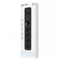 Мережевий фільтр Proove Power Strip P-04C (4 розетки + 2 USB + 4 Type-C) 3М Black (PSPS25002431)