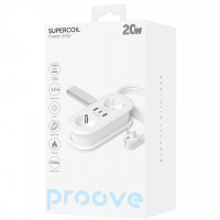 Сетевой фильтр Proove Supercoil 20W (2xAC + Type-C + 2xSB) 1.5m White (PSPS25002102)
