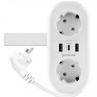 Сетевой фильтр Proove Supercoil 20W (2xAC + Type-C + 2xSB) 1.5m White (PSPS25002102)