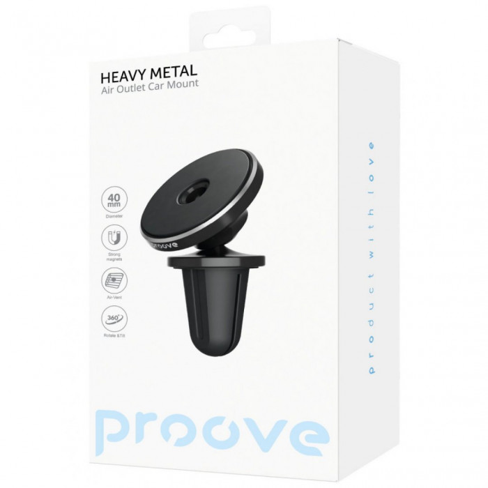 Автомобільний тримач Proove Heavy Metal Air Outlet Car Mount Black (CHHM00000001)