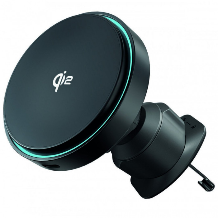 Автомобільний тримач з бездротовою зарядкою Proove Light Circle Qi2 15W Black (WHLC15010002)