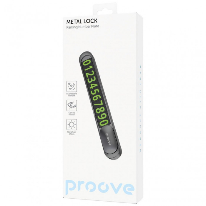 Паркувальна карта Proove Parking Number Plate Metal Lock Silver (AAPM00000006)