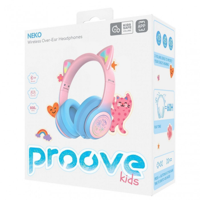 Бездротові навушники Proove Kids Neko (APP) Blue/Pink (HPNK0001AP26)
