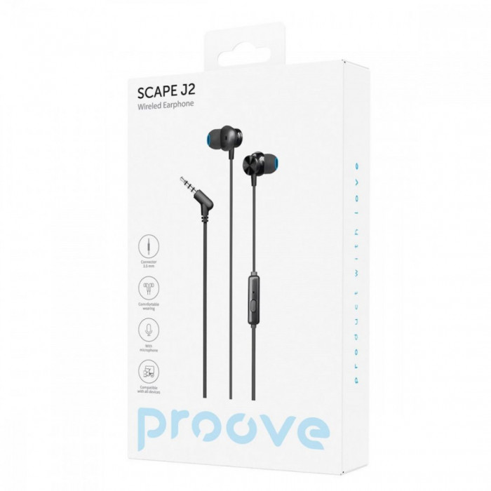 Дротові навушники Proove Scape J2 (3.5mm) Black (WESJ20000801)