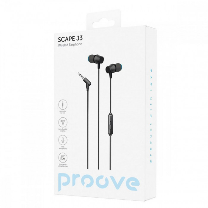 Дротові навушники Proove Scape J3 (3.5mm) Black (WESJ30000801)