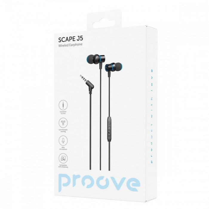 Дротові навушники Proove Scape J5 (3.5mm) Black (WESJ50000801)