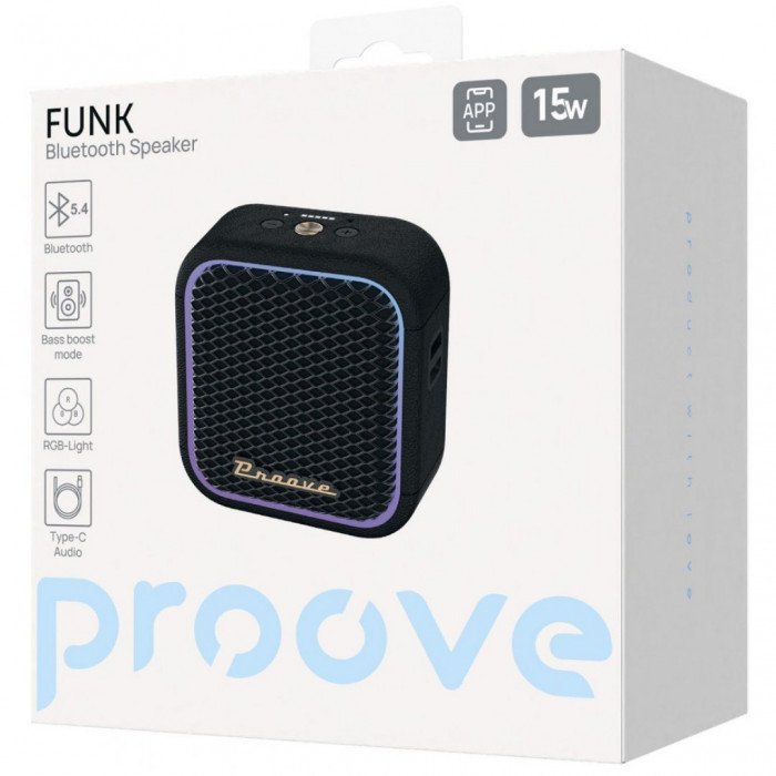 Портативная акустика Proove Funk 15W (APP) Black (PSFN1501AP01)