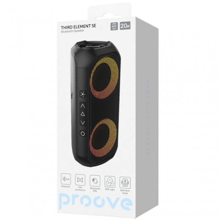 Портативна акустика Proove Third Element SE 20W (APP) Black (PSTE2001AP01)