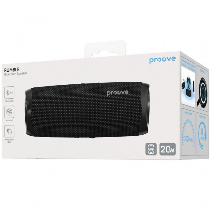 Портативная акустика Proove Rumble 20W (APP) Black (PSRM2001AP01)
