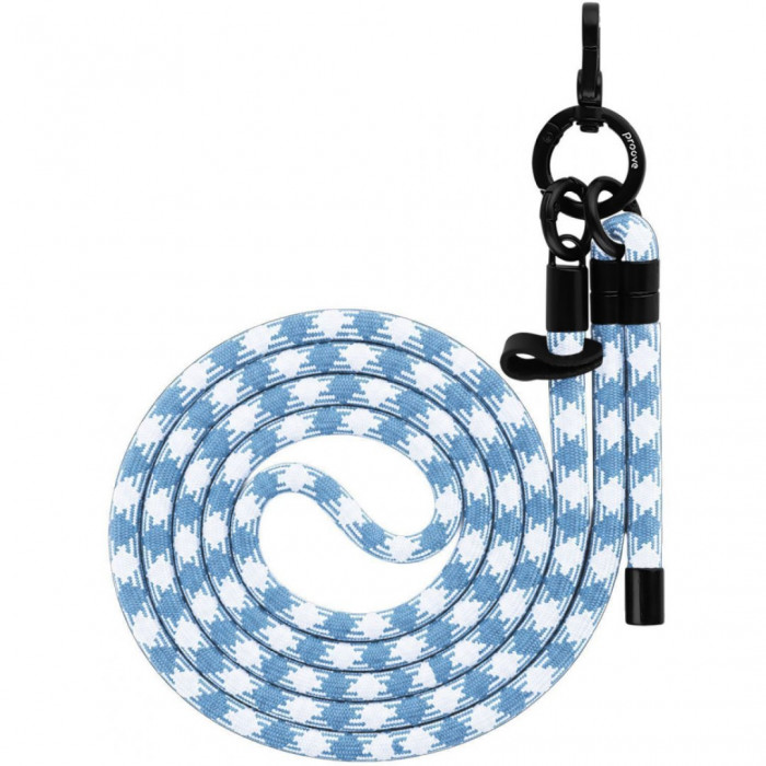 Ремінець для телефона Proove Twist Check Cross-Body Strap White/Blue (PSBSUNCC1554)