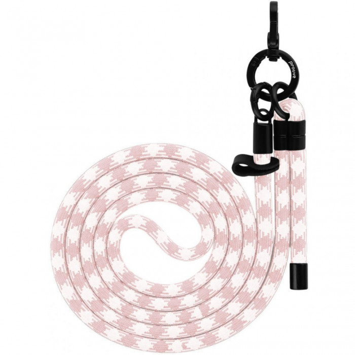 Ремінець для телефона Proove Twist Check Cross-Body Strap White/Pink (PSBSUNCC1561)