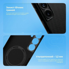 Чохол Proove Carbon Slim with Magnetic Ring для Samsung Galaxy S25 Black (PCCSSGS02502)