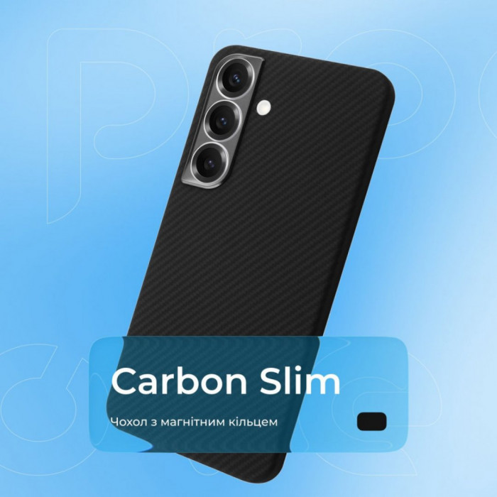 Чохол Proove Carbon Slim with Magnetic Ring для Samsung Galaxy S25 Plus Black (PCCSSGSP2502)