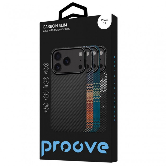 Чохол Proove Carbon Slim with Magnetic Ring для iPhone 15 Black (PCCSIP150060)