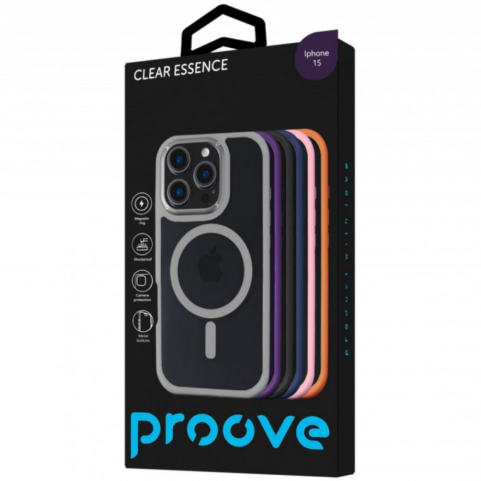 Чохол Proove Clear Essence Case with Magnetic Ring для iPhone 15 Deep Purple (PCCEIP150004)