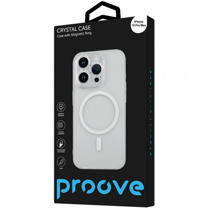 Чохол Proove Crystal Case with Magnetic Ring для iPhone 15 Pro Max Black (PCCCIP15PM02)