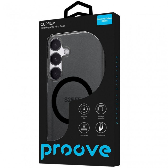 Чохол Proove Cuprum Case with Magnetic Ring для Samsung Galaxy S25 FE Black (PCCCSGSF2514)