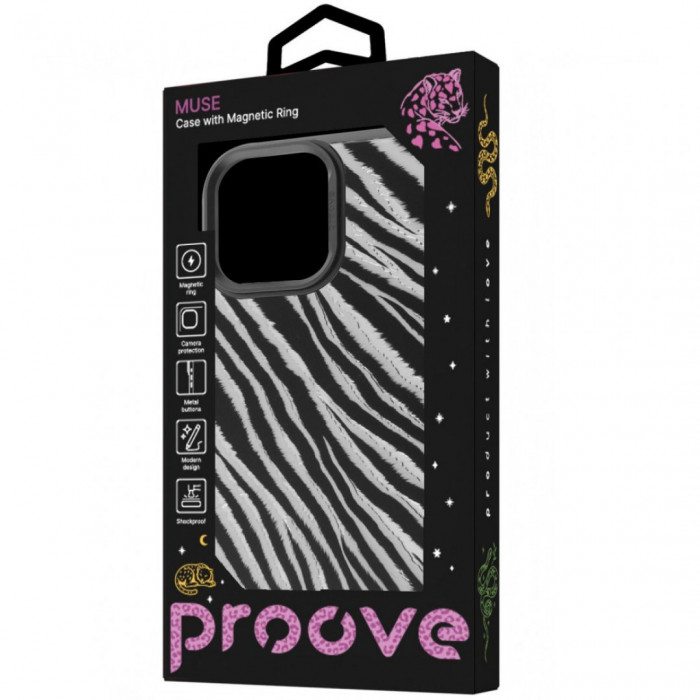 Чохол Proove Muse Animal Case with Magnetic Ring для iPhone 15 Pro Max Leopard (PCMAIP15PMB8)