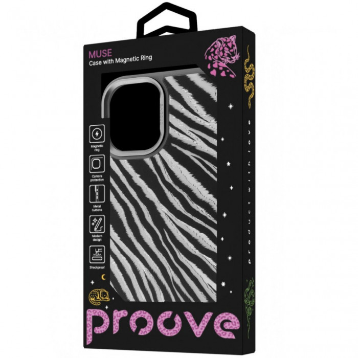 Чохол Proove Muse Animal Case with Magnetic Ring для iPhone 17 Gray Snake (PCMAIP1700B9)