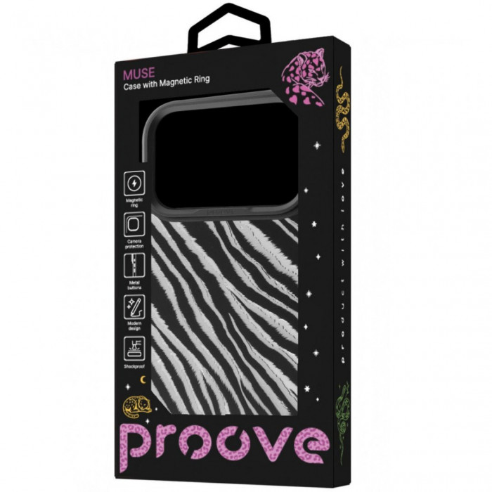 Чохол Proove Muse Animal Case with Magnetic Ring для iPhone 17 Pro/18 Pro Zebra (PCMAIP17P0C2)