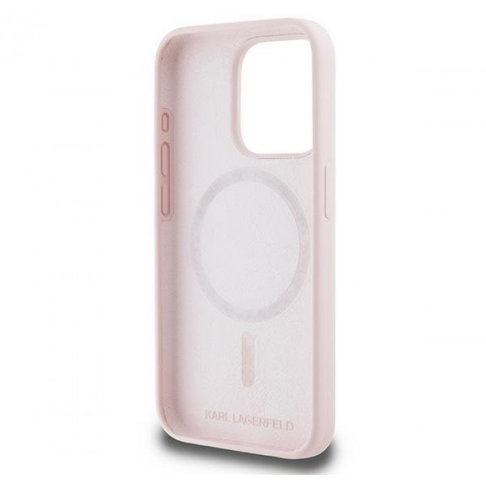 Чехол Karl Lagerfeld Silicone Karl & Choupette Head для iPhone 15 Pro Pink with MagSafe (KLHMP15LSKCHPPLP)