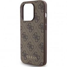 Чехол Guess 4G Metal Gold Logo для iPhone 14 Pro Brown (GUHCP14LG4GFBR)