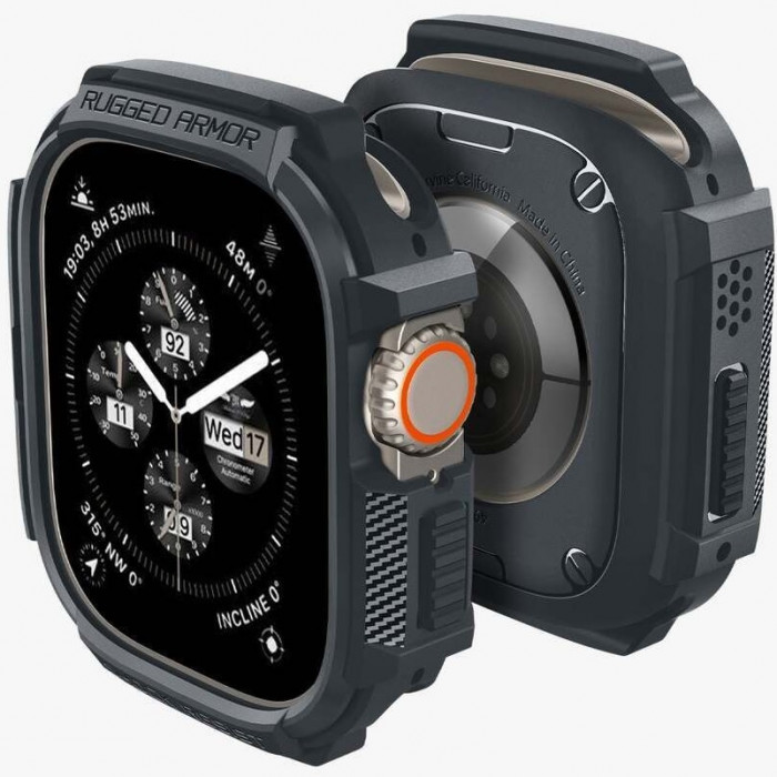 Чохол Spigen Rugged Armor для Apple Watch Ultra 2/1 49mm Dark Grey (ACS07385)