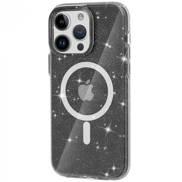 Чехол Galaxy Sparkle MagFit для iPhone 14 Pro Max Black+Glitter