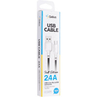 Кабель USB Gelius Full Silicon GP-UCN001M MicroUSB 1.2m (18W) Black/White