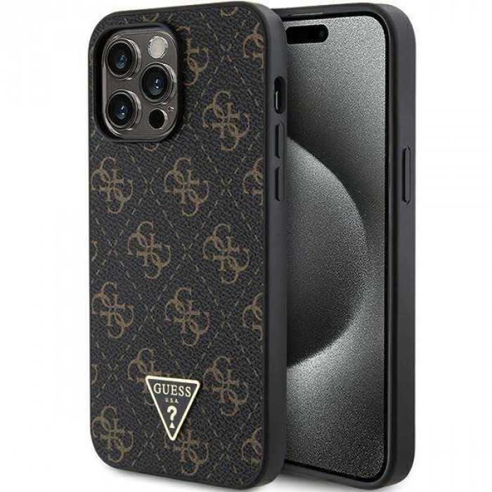 Чехол Guess 4G Triangle Metal Logo для iPhone 14 Pro Max Black (GUHCP14XPG4GPK)