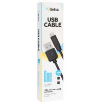 Кабель USB Gelius One GP-UC115 MicroUSB 1m (12W) Black